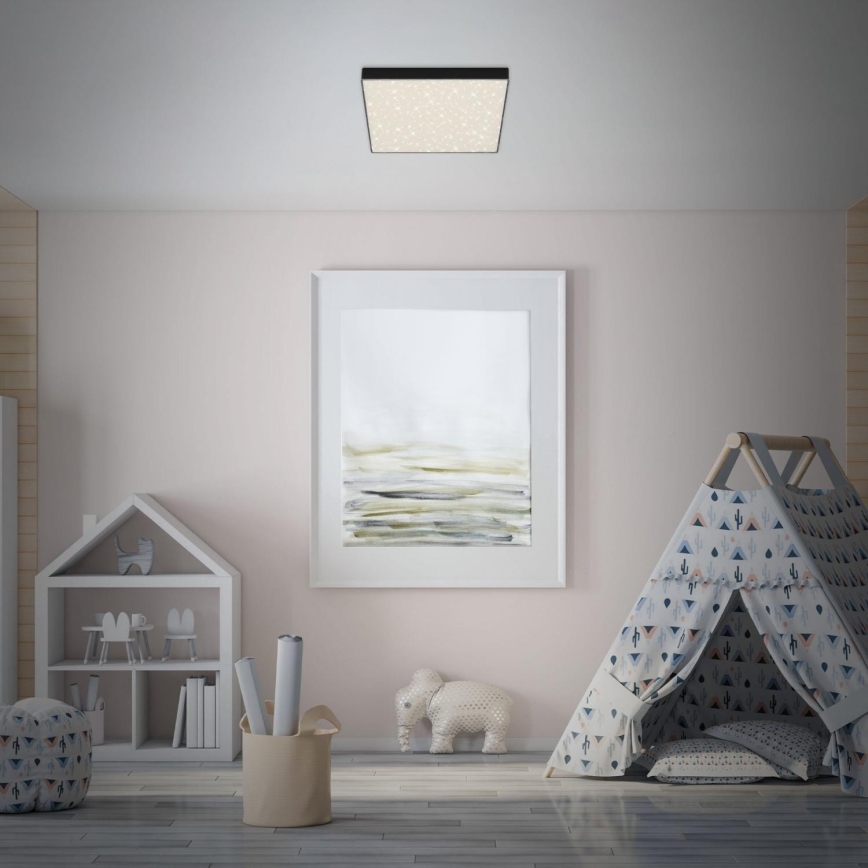Briloner 7078-415 - LED plafonsko svetlo STAR SKY LED, 21 W, 230 V, 4000 K, 28 x 28 cm, crno