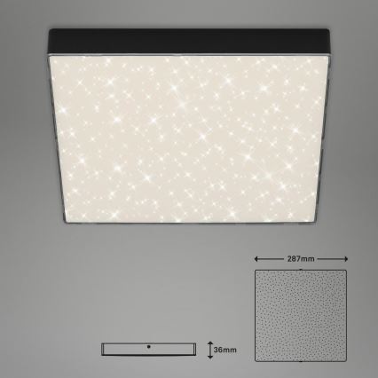 Briloner 7078-415 - LED plafonsko svetlo STAR SKY LED, 21 W, 230 V, 4000 K, 28 x 28 cm, crno