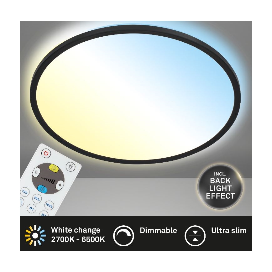 Briloner 7079-015 - LED prigušiva plafonska svetiljka SLIM LED/18W/230V 2700-6500K + daljinski upravljač