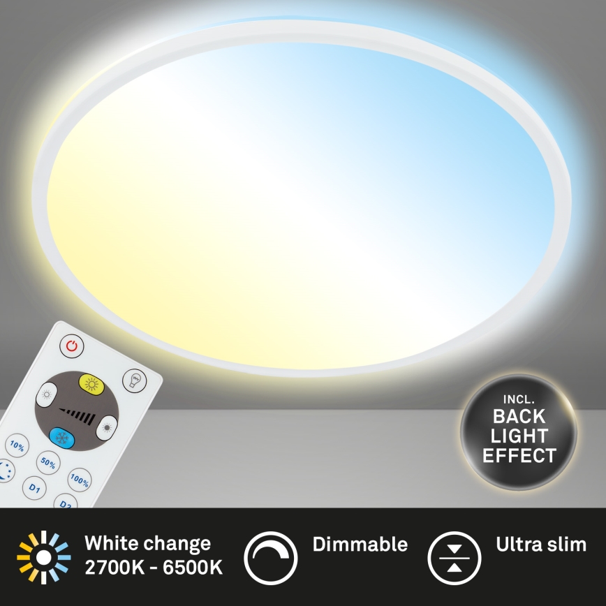 Briloner 7080-016 - LED prigušiva plafonska lampa SLIM LED/22W/230V 2700-6500K + daljinski upravljač