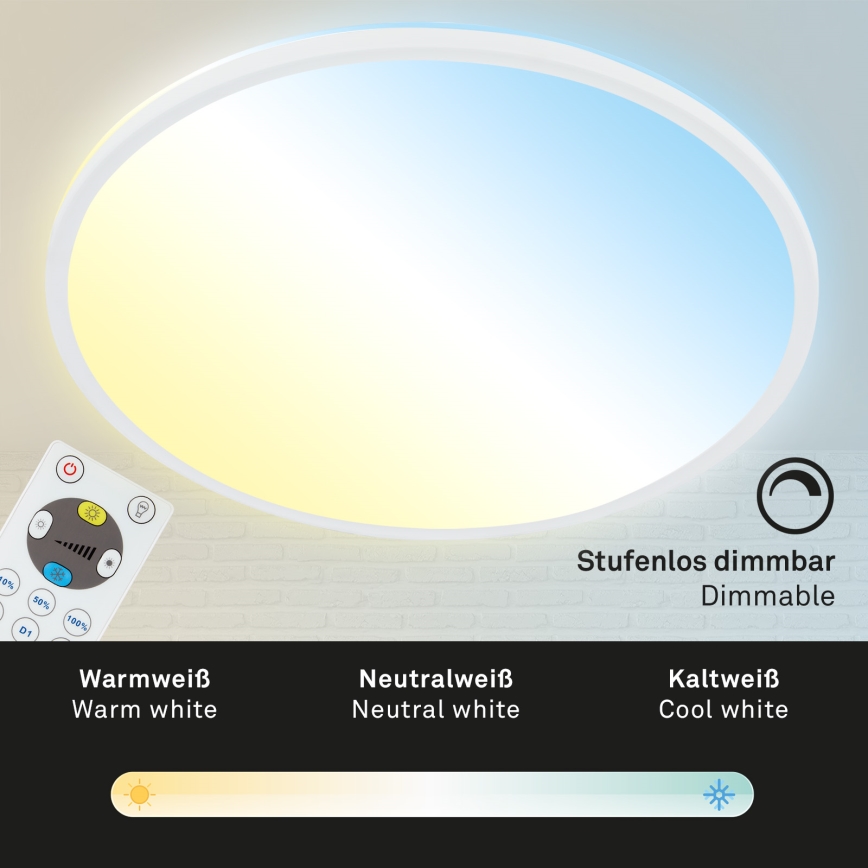 Briloner 7080-016 - LED prigušiva plafonska lampa SLIM LED/22W/230V 2700-6500K + daljinski upravljač