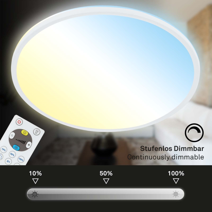 Briloner 7080-016 - LED prigušiva plafonska lampa SLIM LED/22W/230V 2700-6500K + daljinski upravljač