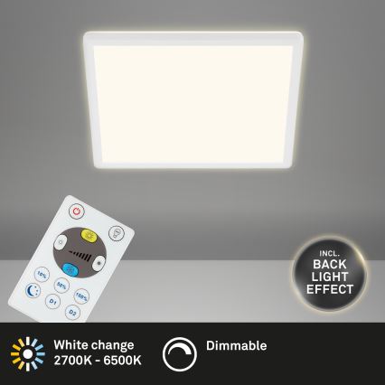 Briloner 7081-016 - LED prigušiva stropna svetiljka SLIM LED/18W/230V 2700-6500K + daljinski upravljač