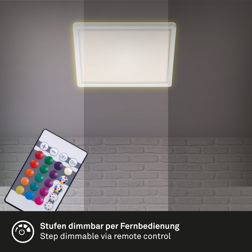 Briloner 7090-416 - LED RGBW prigušiva plafonska svetiljka SLIM LED/15W/230V + daljinski upravljač