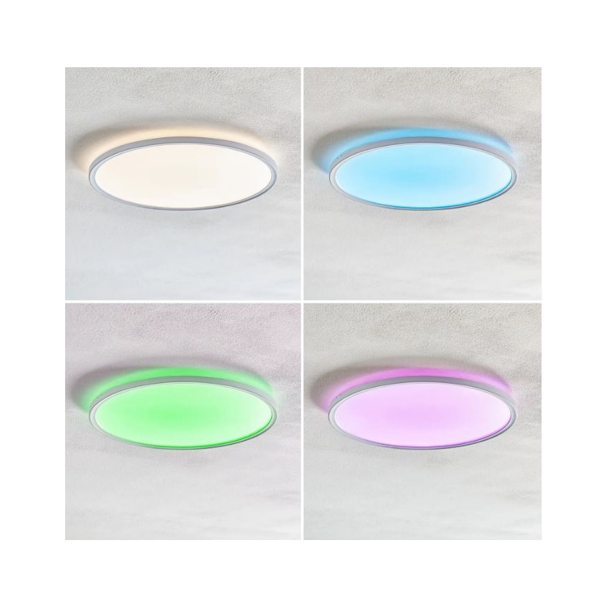 Briloner 7094-416 - LED RGBW prigušiva stropna svetiljka SLIM LED/22W/230V + daljinski upravljač
