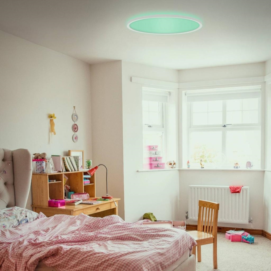 Briloner 7094-416 - LED RGBW prigušiva stropna svetiljka SLIM LED/22W/230V + daljinski upravljač