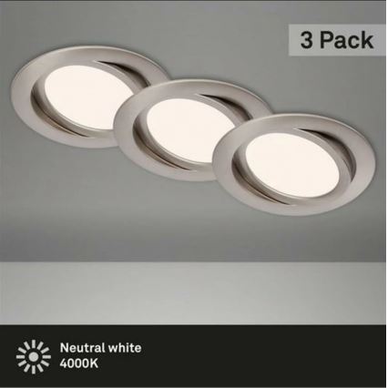 Briloner 7116-432 - Komplet 3x LED kupatilska ugradna svetla FLAT IN LED/9W/230V IP23