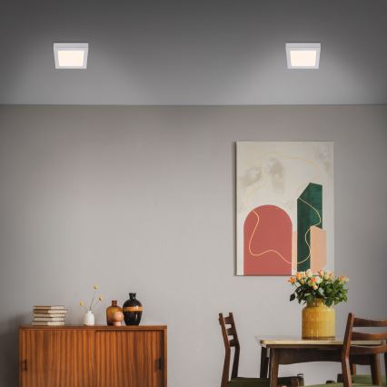Briloner 7123-014 - LED plafonsko svetlo FIRE LED/12W/230V 3000K 17x17cm srebrno