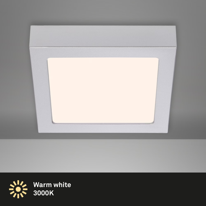 Briloner 7123-014 - LED plafonsko svetlo FIRE LED/12W/230V 3000K 17x17cm srebrno