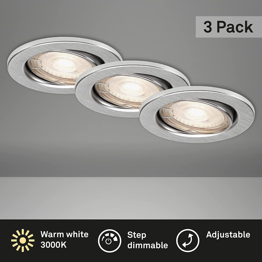 Briloner 7149-039 - KOMPLET 3xLED prigušiva kupatilska svetiljka 1xGU10/5W/230V IP23