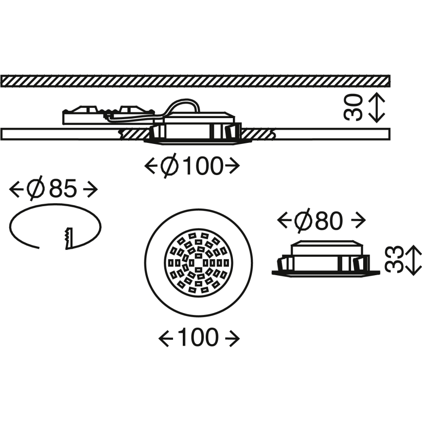 Briloner 7206-018 - LED ugradna svetiljka za kupatilo ATTACH LED/10,5W/230V IP44