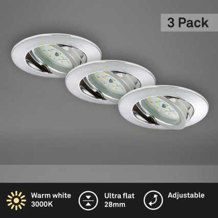 Briloner 7209-038 - Set od 3 LED ugradna svetla za kupatilo LED/5W/230V IP23