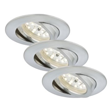 Briloner 7209-039 - Komplet 3x LED ugradno stropno svetlo za kupatilo ATTACH LED/5W/230V IP23 mat hrom