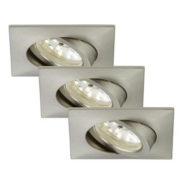 Briloner 7210-032 - KOMPLET 3x LED kupatilsko ugradno stropno svetlo ATTACH LED/5W/230V IP23 mat hrom