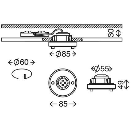 Briloner 7214-012 - LED ugradno svetlo za kupatilo ATTACH LED/5W/230V IP44