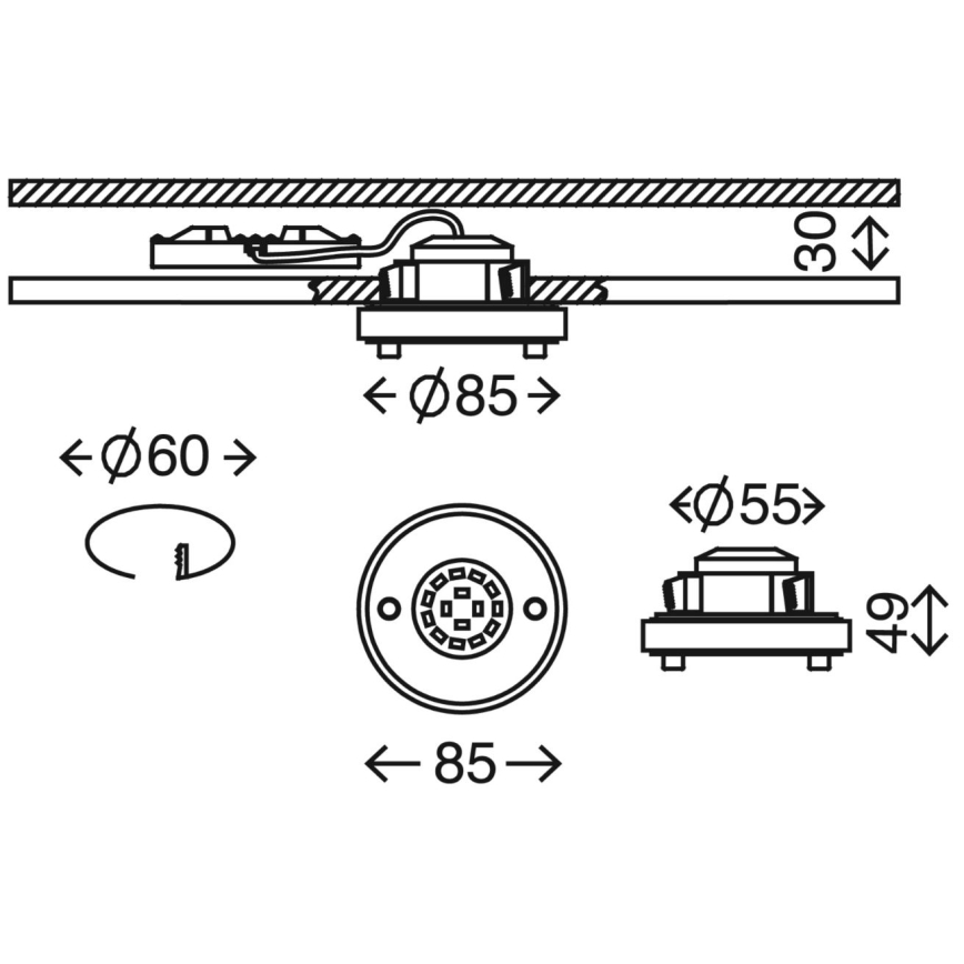 Briloner 7214-012 - LED ugradno svetlo za kupatilo ATTACH LED/5W/230V IP44