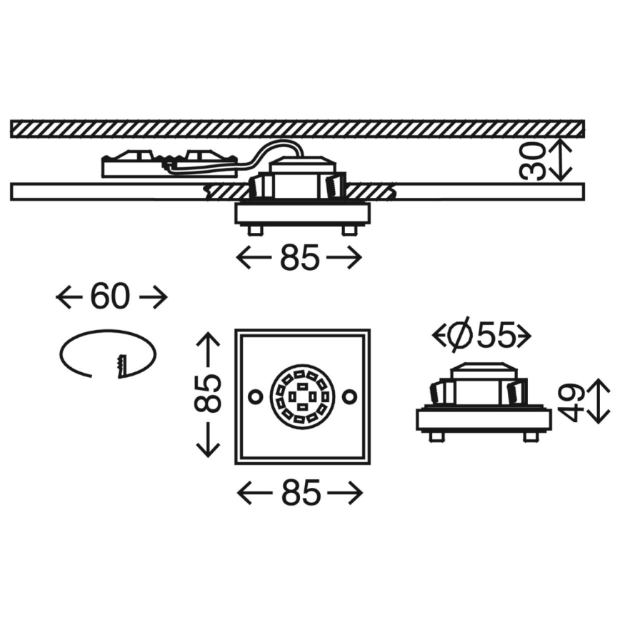 Briloner 7215-012 - LED kupatilska ugradna svetiljka ATTACH LED/5W/230V IP44