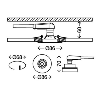Briloner 7220-032 - Komplet 3x LED ugradno svetlo za kupatilo FIT 1xGU10/5W/230V matni nikl