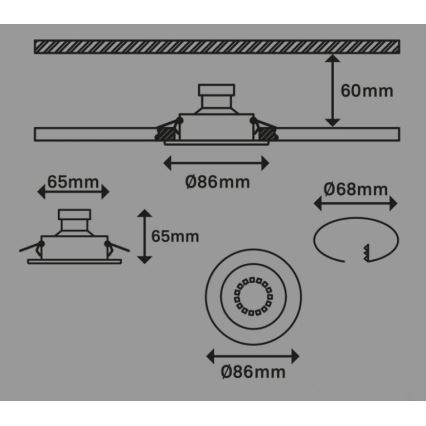 Briloner 7221-039 - SET 3x LED ugradna kupatilska stropna svetla 1xGU10/3W/230V IP23 srebrna