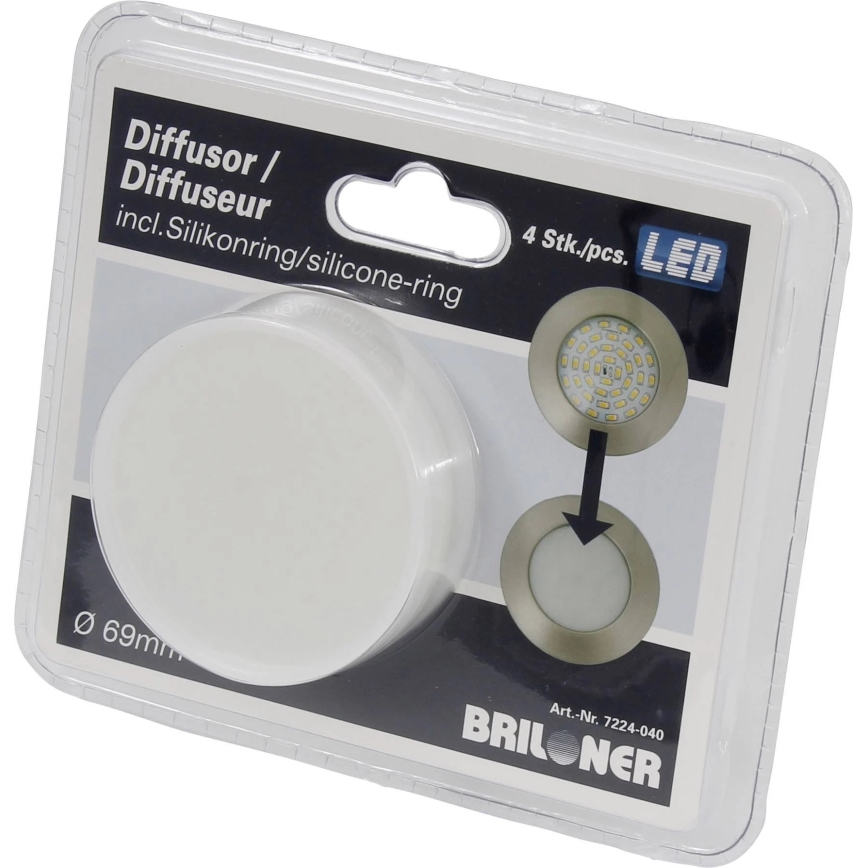 Briloner 7224-040 - SET 4x difuzora za ugradna svetla, prečnik 69 mm