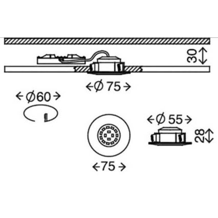 Briloner 7231-031- SET 3x LED prigušiva ugradno svetlo za kupatilo LED/5,5W/230V IP44