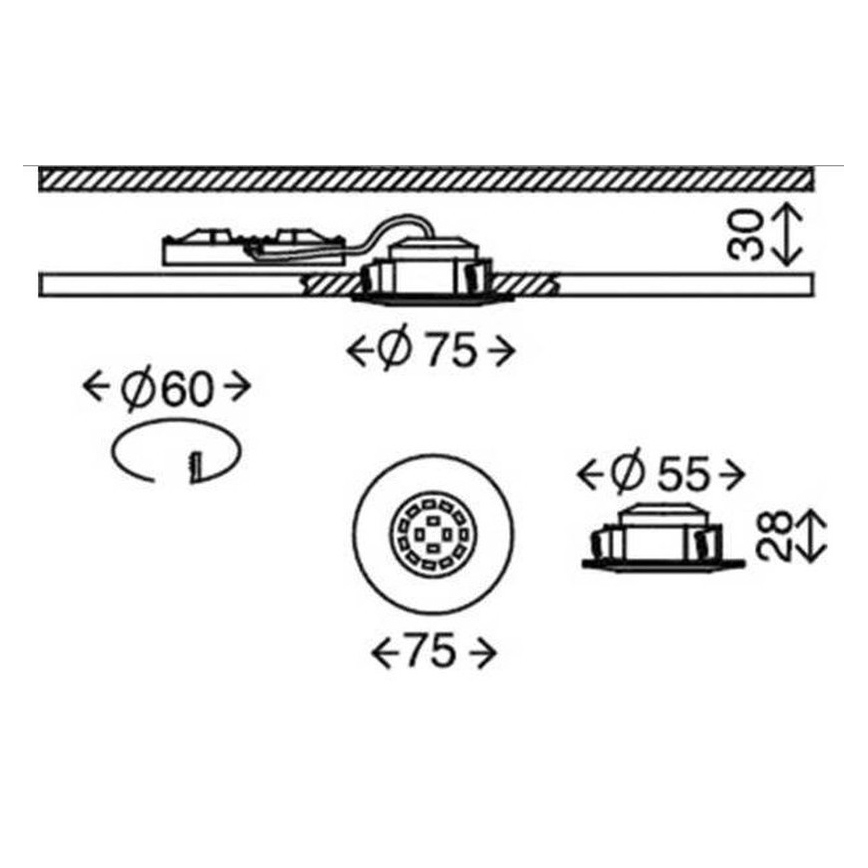 Briloner 7231-031- SET 3x LED prigušiva ugradno svetlo za kupatilo LED/5,5W/230V IP44
