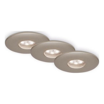 Briloner 7240-032 - SET 3x LED ugradnih plafonskih svetiljki za kupatilo ATTACH LED/1,8W/230V IP44 mat hrom