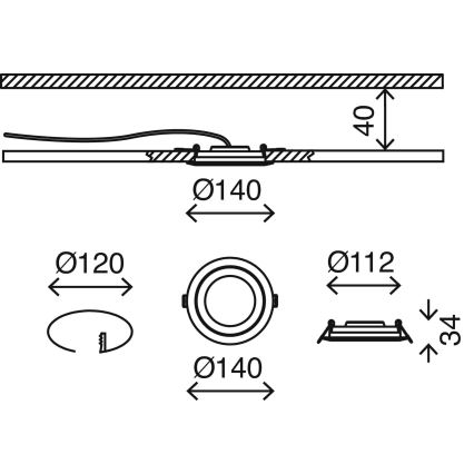 Briloner 7285-012 - LED kupatilsko ugradno stropno svetlo LED/6,4W/230V IP23