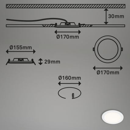 Briloner 7286-016 - LED ugradno svetlo za kupatilo LED/12W/230V IP44