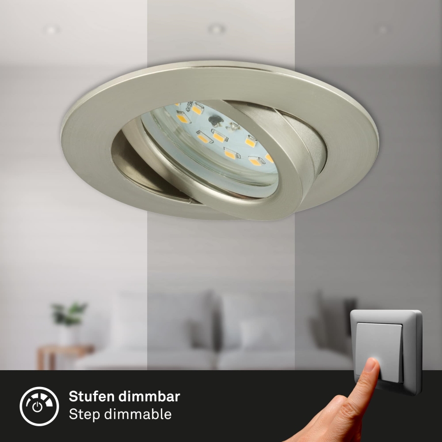 Briloner 7296-012 - LED prigušiva ugradno svetlo za kupatilo ATTACH LED/6,5W/230V IP23 mat hrom