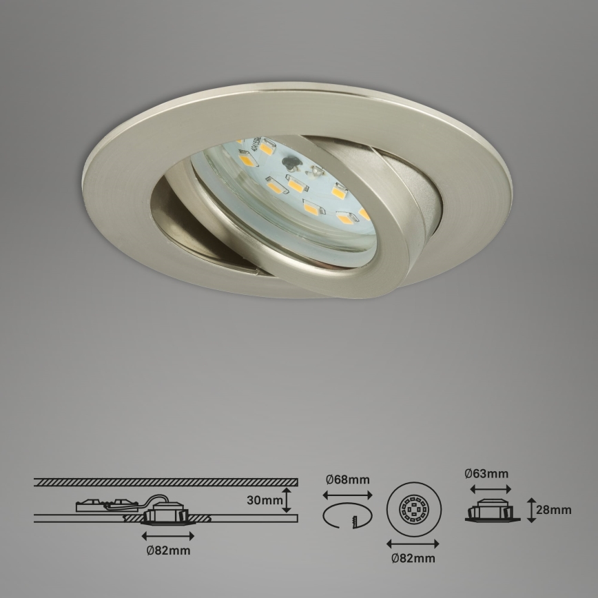 Briloner 7296-012 - LED prigušiva ugradno svetlo za kupatilo ATTACH LED/6,5W/230V IP23 mat hrom
