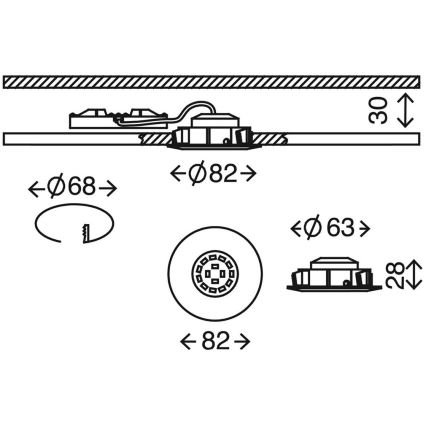 Briloner 7296-012 - LED prigušiva ugradno svetlo za kupatilo ATTACH LED/6,5W/230V IP23 mat hrom