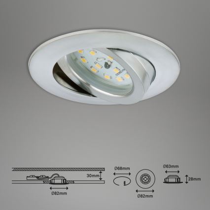 Briloner 7296-019 - LED prigušiva kupatilska ugradna plafonska svetiljka LED/6,5W/230V IP23