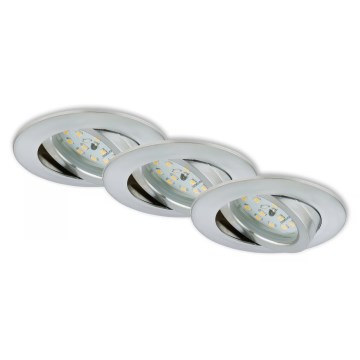 Briloner 7296-039 - Komplet od 3 prigušiva LED ugradna stropna svetla za kupatilo LED/6,5W/230V 3000K IP23 mat hrom