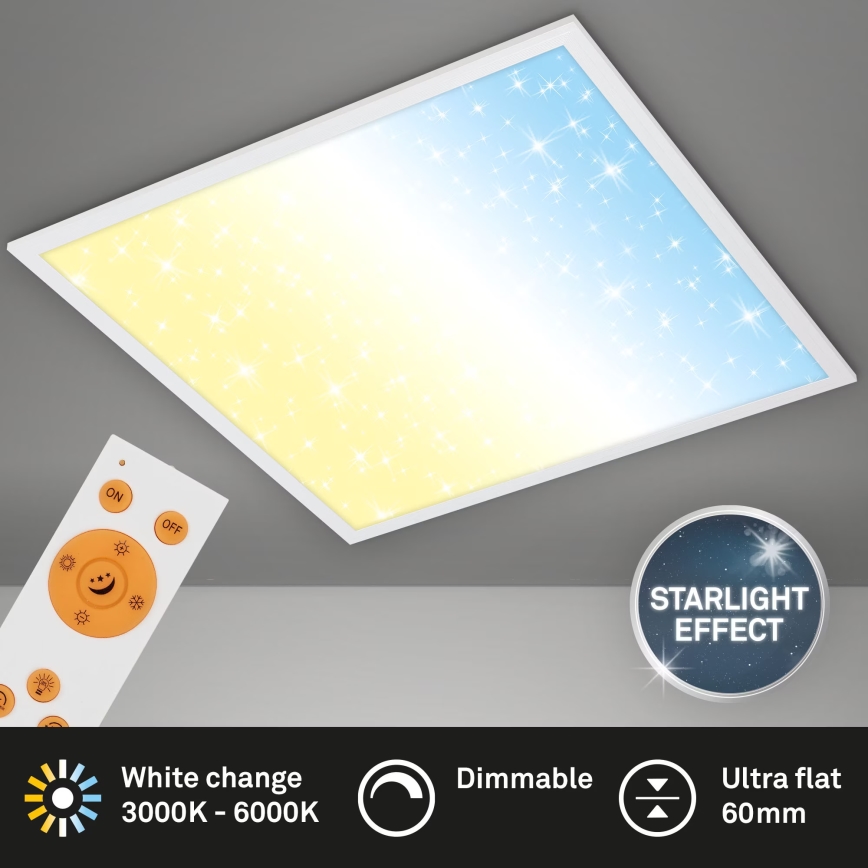 Briloner 7303-016 - LED prigušiva plafonska svetiljka STARRY SKY LED/36W/230V 3000-6000K + daljinski upravljač