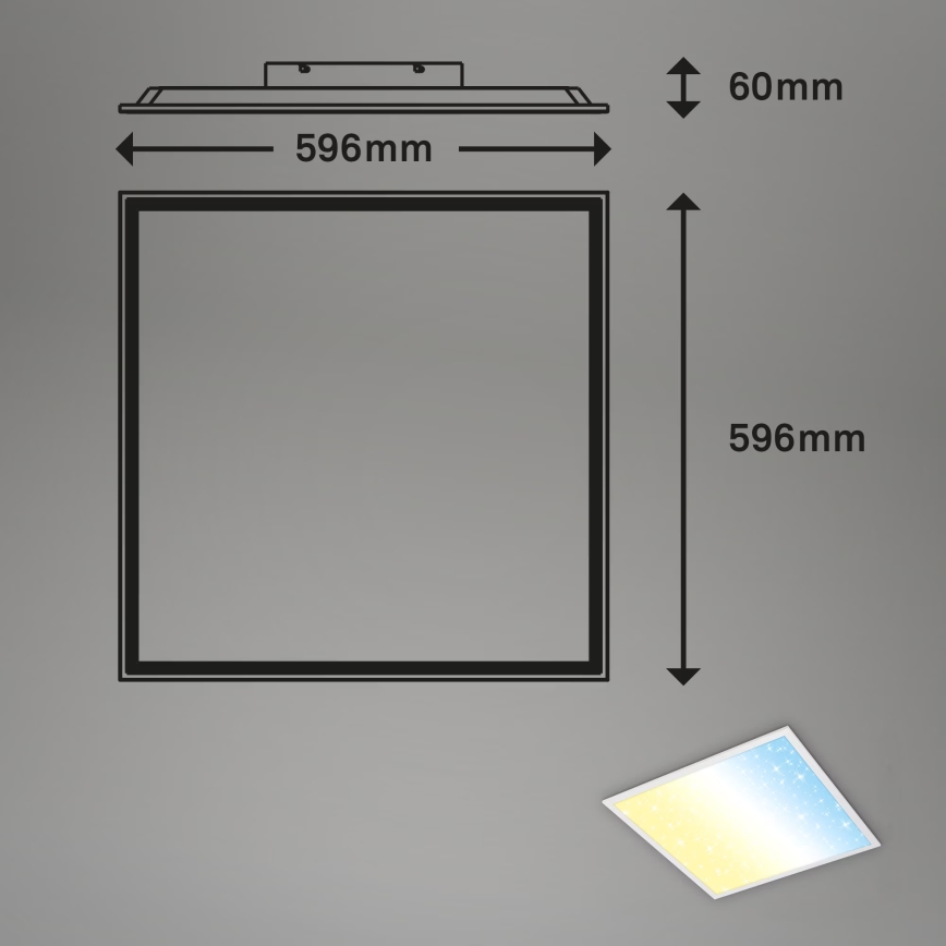 Briloner 7303-016 - LED prigušiva plafonska svetiljka STARRY SKY LED/36W/230V 3000-6000K + daljinski upravljač