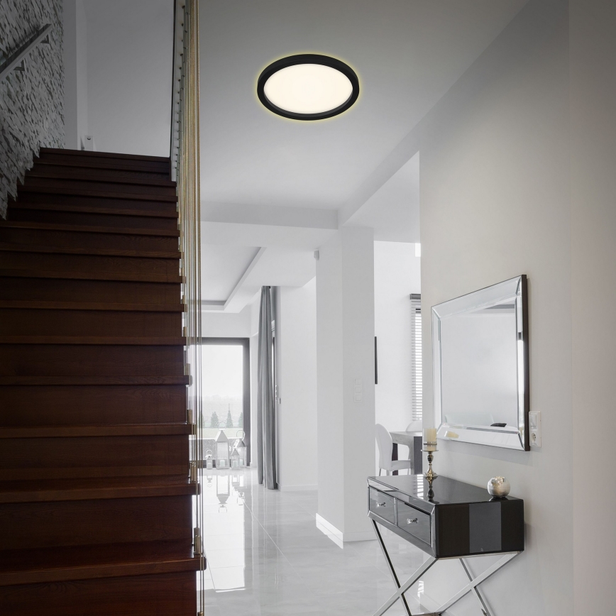 Briloner 7361-015 - LED plafonsko svetlo CADRE LED/18W/230V, prečnik 29,7 cm, crno