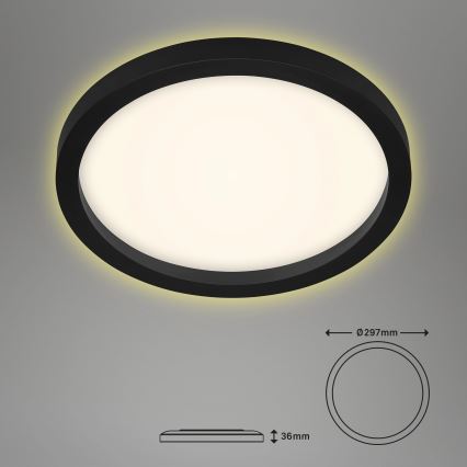 Briloner 7361-015 - LED plafonsko svetlo CADRE LED/18W/230V, prečnik 29,7 cm, crno