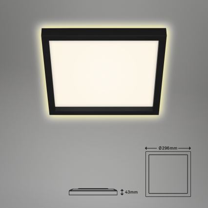 Briloner 7362-015 - LED plafonsko svetlo CADRE LED/18W/230V 29,6x29,6 cm crna