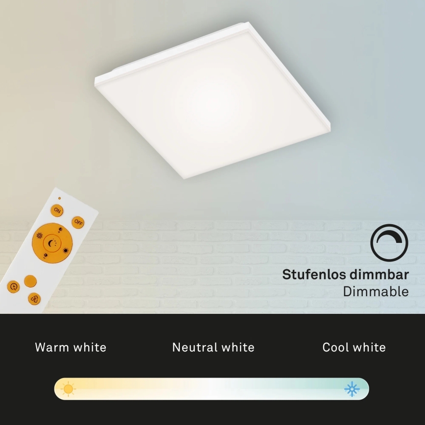 Briloner 7378-016 - LED prigušiva panel LED/12W/230V 3000/4000/6500K + daljinski upravljač