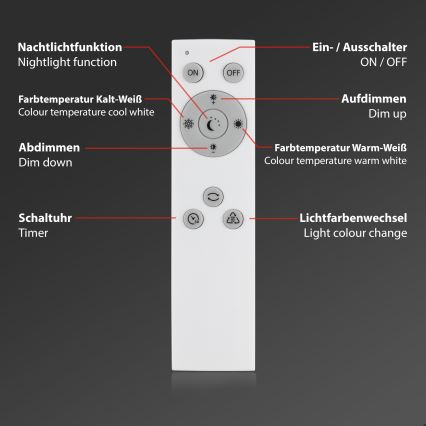 Briloner 7381-016 - LED prigušiva stropna svetiljka STARRY SKY LED/15W/230V 3000-6500K + daljinski upravljač