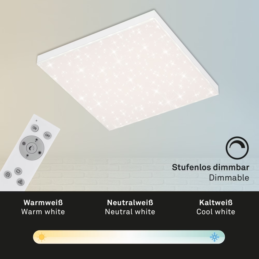Briloner 7381-116 - LED prigušiva stropno svetlo STARRY SKY LED/24W/230V 3000-6500K + daljinski upravljač