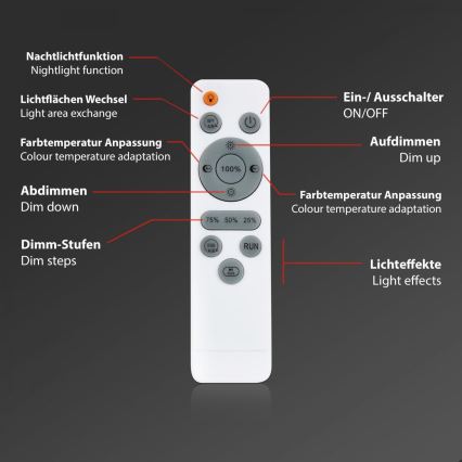 Briloner 7388-016 - LED RGBW prigušiva stropna svetiljka LED/24W/230V 3000-6500K + daljinski upravljač