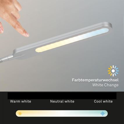 Briloner 7389-014 - prigušiva dodirna fleksibilna stona lampa SERVO LED/8W/230V 3000/4000/6500K