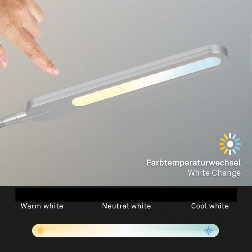 Briloner 7389-014 - prigušiva dodirna fleksibilna stona lampa SERVO LED/8W/230V 3000/4000/6500K