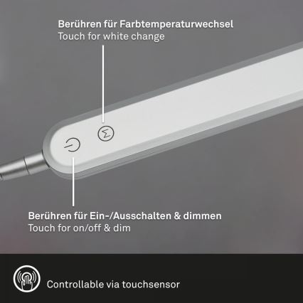 Briloner 7389-014 - prigušiva dodirna fleksibilna stona lampa SERVO LED/8W/230V 3000/4000/6500K