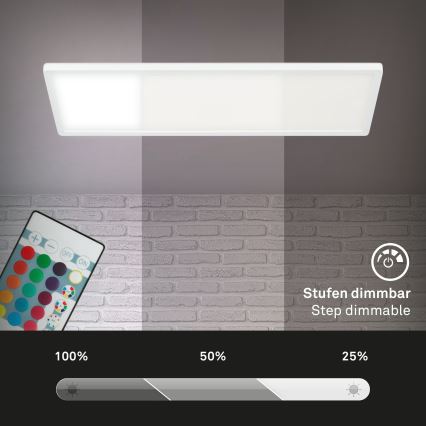 Briloner 7404-016 - LED RGBW prigušiva nadgradni panel LED/22W/230V 4000K + daljinski upravljač