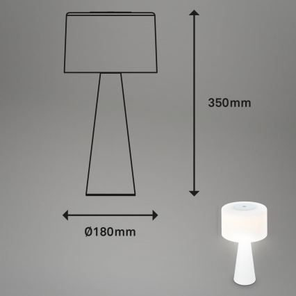 Briloner 7420016 - Punjiva LED prigušiva dodirna spoljašnja stona lampa LED/4W/5V IP44 3000K bela