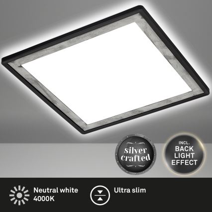 Briloner 7457-414 - LED plafonsko svetlo SLIM LED/18W/230V 4000K 29x29 cm crno