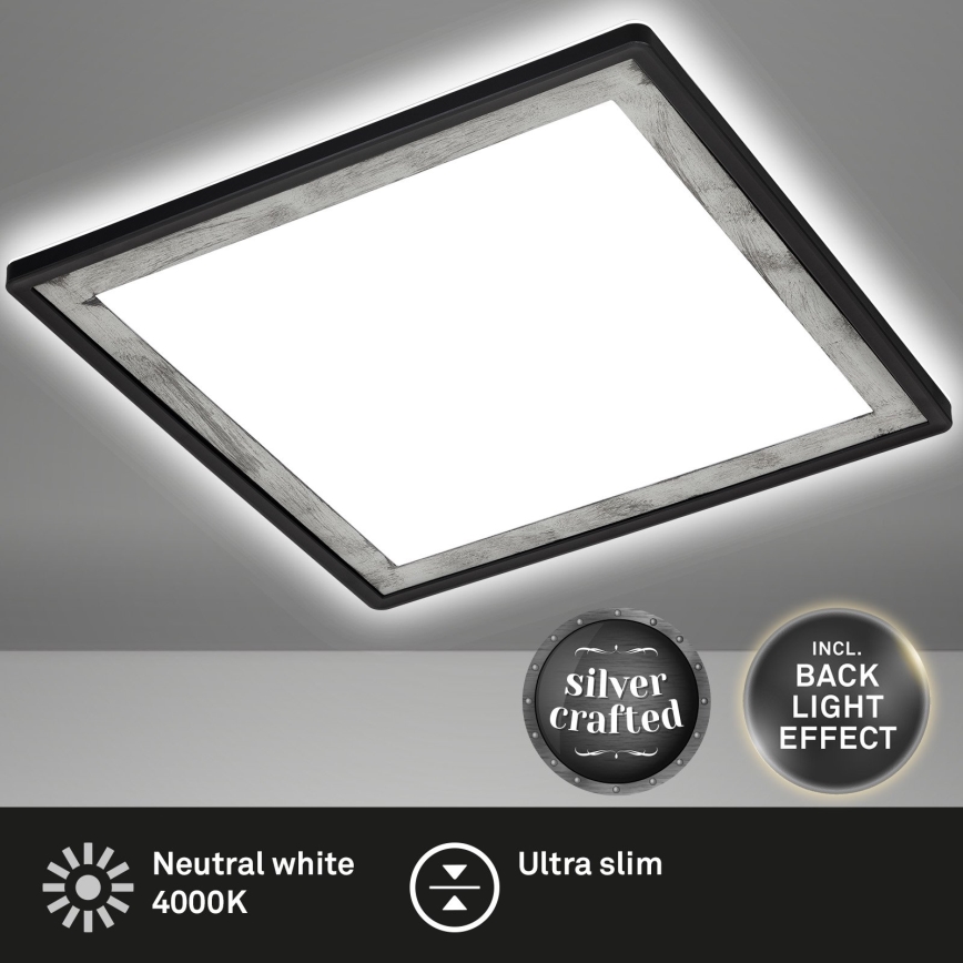 Briloner 7457-414 - LED plafonsko svetlo SLIM LED/18W/230V 4000K 29x29 cm crno